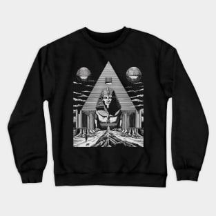 Esoteric Egypt Pyramid Black and White Illustration Tee: Mystical T-Shirt Crewneck Sweatshirt